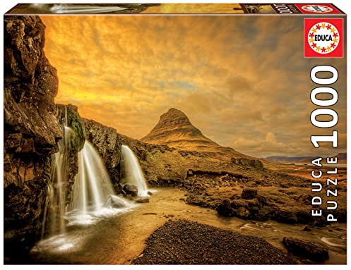 Educa 17971, Kirkjufells Wasserfall, 1000 Teile Puzzle für Erwachsene und Kinder ab 10 Jahren, Island, Landschaft, Natur