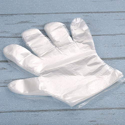 Hpybest Einweg-Handschuhe, Einweghandschuhe, Kunststoff, für Restaurants, Grillen, transparent, umweltfreundlich, PE-Handschuhe, Küche, Garten, Zubehör