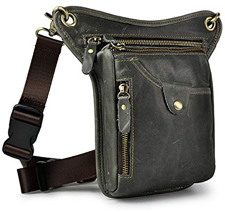 Xieben Leder Drop Bein Tasche Für Männer Frauen Motorrad Fahrrad Fahren Radfahren Mehrzweck Oberschenkel Taille Gürteltasche Gürteltasche Wandern Sport Camping Tasche Dunkel grau