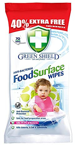 Green Shield Anti-Bacterial Food Surface Wipes 70pk