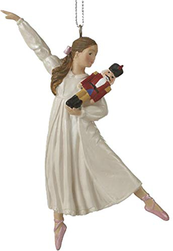 Clara Nutcracker Ballet Ornaments – 4 Ballerina Christmas Tree Decoration | Nutcracker Gifts for Dancers | Pearlized Clara in White Gift Box