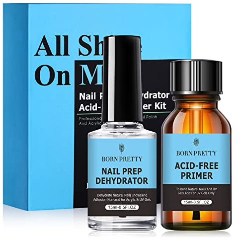 BORN PRETTY Primer Nagellack, semi-permanent, mit Dehydrator, UV-Gel, Acrylsäure, Nagel-Primer, Pro Bond, natürliche Nagelpflege, Dehydrat Bond, Primer, Gel, Nail Polish, 15 ml