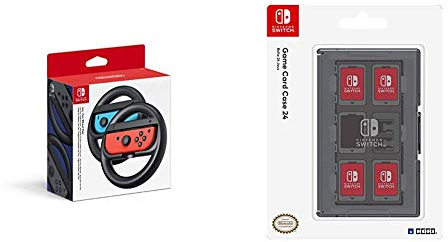 Joy-Con-Lenkrad-Paar & HORI Game Card Schutzh√ºlle [Nintendo Switch] schwarz