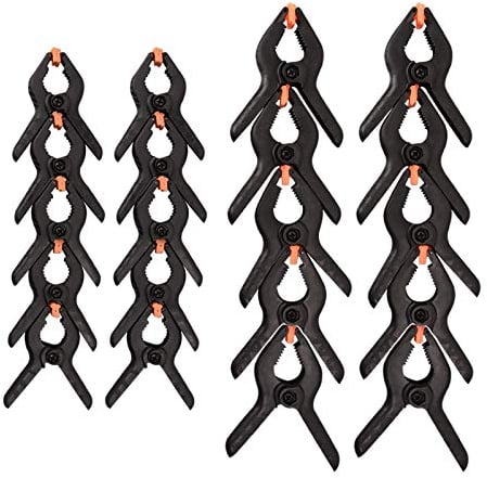 20 morsetti a molla in nylon, in plastica resistente, set di 10 morsetti da 5,1 cm, 10 morsetti da 7,6 cm.