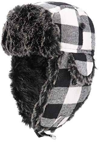 Gisdanchz Fliegermütze Russische Mütze Russen Uschanka Ushanka Chapka Herren Trappermütze Mit Ohrenklappen Winterhaube Hut Gesichtsschutz Ear Muff Men Winter Ohrenschützer Damen Winterkappe Grau