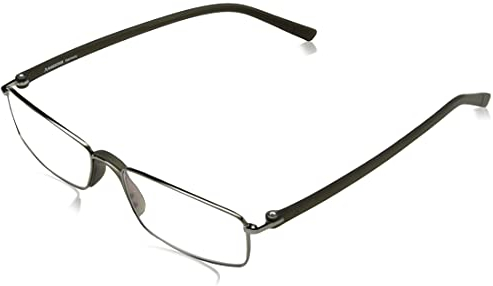Rodenstock Unisex Lesebrille Proread R2640 Lesehilfe bei Weitsichtigkeit Brille mit leichtem Edelstahlgestell 1 5 2, Grau/Grün, +2,0 EU
