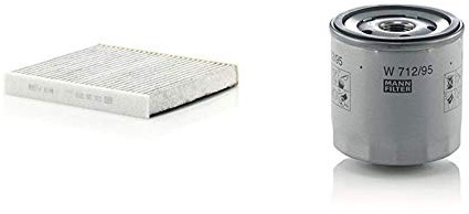 Original MANN-FILTER Innenraumfilter CUK 26 009 – Pollenfilter mit Aktivkohle – Für PKW & Ölfilter W 712/95 – Für PKW