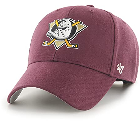 '47 NHL Anaheim Ducks MVP Unisex-Baseballkappe, Verstellbar, Hochwertiges Design und Verarbeitung, Badge Logo, Dark Maroon