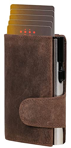 CLICKSAFE Porte-Monnaie Unisexe, Marron, 10,0 x 6,5 x 2,5 cm