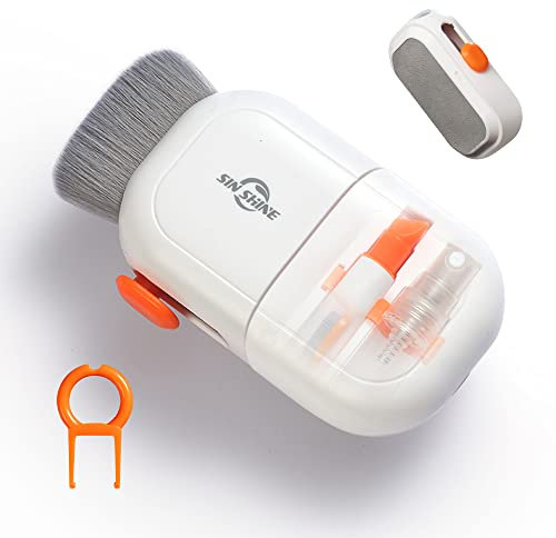 SIN SHINE 7-in-1 Elektronik-Reiniger-Set, Laptop, Computer und Telefon, mit Tastaturbürste, Bildschirmtüchern, Gel und Sprühflasche, Weiß