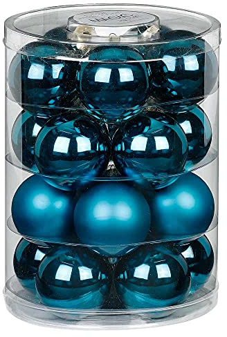 MAGIC Weihnachtskugeln Glas 6cm 20 STK. Christbaumkugeln (Deep Blue (blau))
