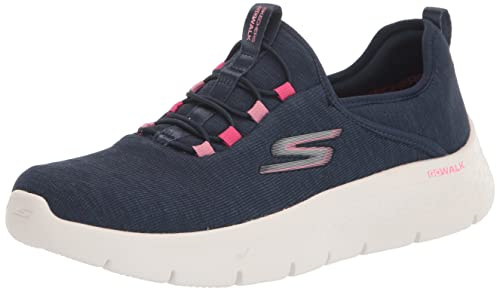 Skechers Women's Go Walk Flex Lucy Trainers, Navy Textile Trim, 9 UK