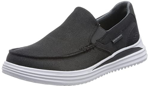 Skechers 204785 BLK, Zapatos Casuales Hombre, Black Canvas, 42 EU