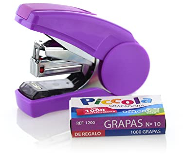 Agrafeuse PICCOLA avec 1000 agrafes - Agrafe jusqu'à 20 feuilles avec 50 % moins d'effort - Agrafage plat - Détache agrafes incluse - Idéal étuis - REF.1113-M - de SDI by Office Box (violet)