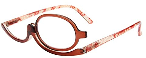 MAQBE Make up Glasses, Schminkbrille, MiniBrille Make Up Schminkbrille Mode Damen Schminkbrille mit klappbaren glaesern(Color:#5,Size:2.5)