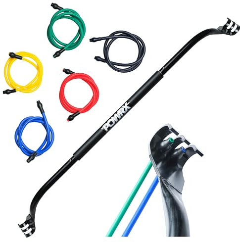 PowrX Widerstandsbänder Krafttraining Barsystem Für Zuhause Und Auf Reisen - Gewichtheben Und Trainingsset Für EIN Komplettes Körpertraining - Tragbares Krafttrainingsgerät Und Widerstandsseil-Set