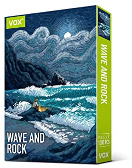 VOX Classic - Van Gogh Style Wave and Rock 1000 Piece Jigsaw Puzzle, for Adult and Whole Family, No Dust, Matte Finish, Great Gift for Puzzle Lovers