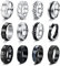 CASSIECA 12 Stück Edelstahl Ringe Herren Fidget Spinner Anti Angst Ringe Band Ketten Ringe Silber Schwarze Ehering Verlobungsringe Zappel Ring Geburtstag Geschenke für Herren Größe 54