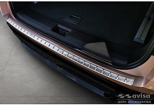 Avisa Edelstahl Heckstoßstangenschutz kompatibel mit Nissan Ariya 2022- 'Ribs', Silber