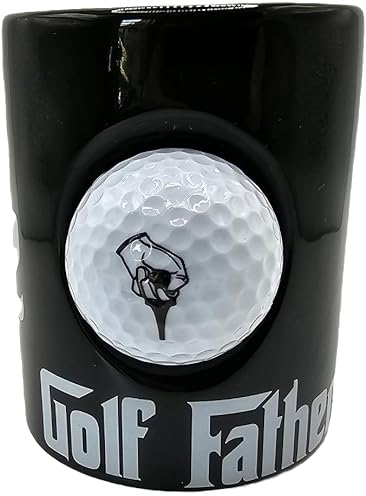 solo-pro master your game The Golf Father Black Coffee Tea Mug Porcelain Real Golf Ball Gift