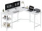CubiCubi L Shaped Computer Desk, 150 cm Industrial Office Desk with Storage Shelves, White Wood and Metal Corner Desk for Home Office, White