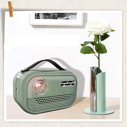 Mini proyector, proyector de 1400 lúmenes con WiFi y Bluetooth, compatible con sincronización de batería, corrección Keystone, proyector portátil, proyector 1080P 3D 4K para Android/iOS (verde 4G 32G)