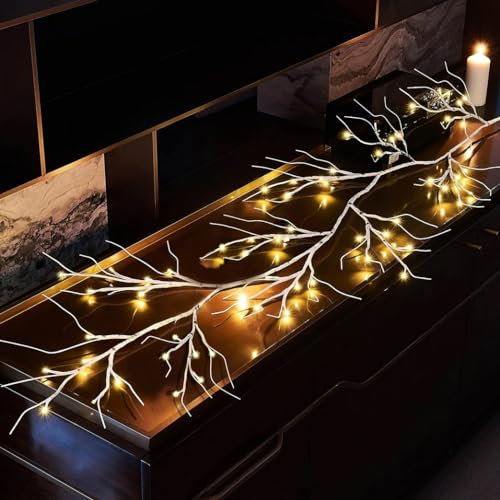 7.5FT USB Port led Twinkling Tree Branch Light with Remote for Room and Home Warm White Wall Tree Lights Lighted Garland Indoor for Halloween Christmas Decorations (Twinkling Tree Branch Light)