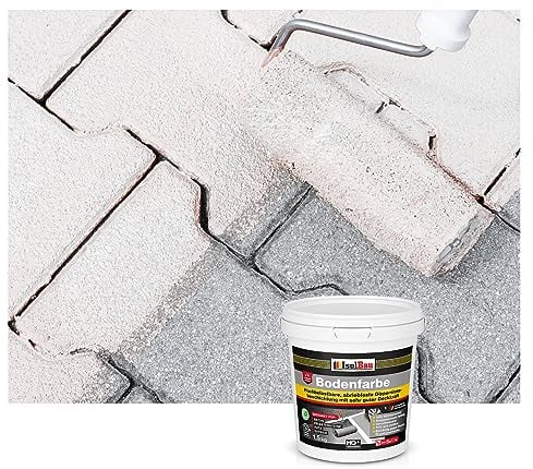 Isolbau Bodenfarbe - 1.5 kg - Boden- und Betonfarbe für Keller, Garage, Werkstatt - Wasserfeste Bodenbeschichtung für innen & außen - Weiss (RAL)