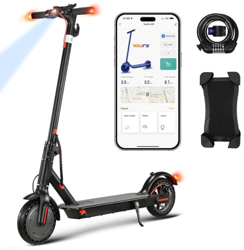 Monopattino Elettrico, 350W Motore Potente, 30Km di Autonomia, 36V/10.4AH, 8.5 Pneumatici Solidi, Display LCD Luci pieghevole e portatile, Doppio Sistema di frenata Scooter Elettrico