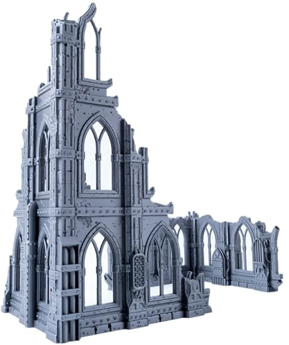 3D Vikings Serie Gothic Ruins – Set 1: Dreistöckiges ruiniertes Gebäude und angrenzender Überrest im ersten Stock, 28/32 mm Maßstab
