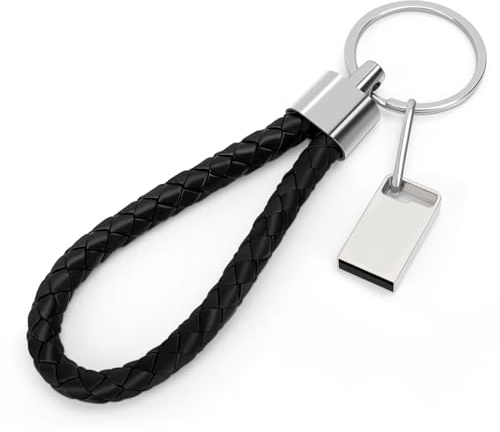 LEIZHAN Clé USB 3.0, Mini clé USB, Clé USB pour Voiture, Clé USB avec Porte-clés pour PC, Ordinateur Portable - 32 Go, Argent