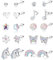 Finrezio 8-10 Paires Boucles D'oreilles pour Filles Enfant Boucles d'Oreilles Acier Inoxydable pour Femmes Boucles d'Oreilles à Visser Boucles d'Oreilles Zircons Cubiques Cœur Fleur Ensemble