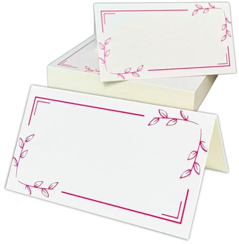 150 Pièces - Marque Place, Porte Nom Table Anniversaire Mariage Réceptions - Rose, 90 x 50 mm