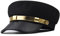 VASANA Schwarze Chauffeurmütze Klassische Vintage Newsboy Cap mit Goldschnalle Gürtel Schirmmütze Baskenmütze Taxifahrer Kostüme Hut Kapitän Matrosen Hut für Unisex Alltag, Schwarz , Einheitsgröße
