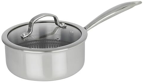 HEXTEC Laser Etched Honeycomb Non Stick Stainless Steel Cookware Pot & Pans Set with Lid - Induction Ready Deep Fryingpan Saucepan Casserole Stockpot with Cool Handles for Home Kitchen Chef, PFOA Free