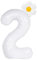 Zahlen Luftballon 2 mit Gänseblümchen,XXL Gänseblümchen Folienballon Zahl 2,Zahlenballon 2 Helium Ballon Weiß,Luftballon 2. Geburtstag für 2 Jahre Mädchen Geburtstagsdeko,Babyparty,Jubiläum Party Deko