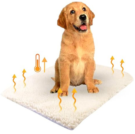 SIMPLY 4 PETS Cat Beds for Indoor Cats – (64x49 cm) Heating Pad for Cats & Dogs | Self Heating Pet Pad with Smart Grip, Super Warm, Comfy & Washable | Ideal for Beds, Floors & Cages