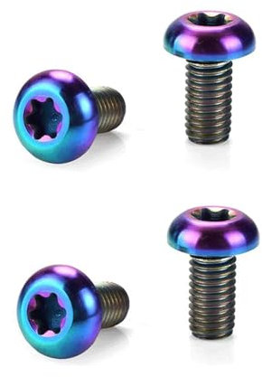 4Pcs Titanium M5 x 12mm Holder Torx Head Bolt Screw for Bicycle Water Bottle Cage, Bike Water Bottle Cage Bolts Holder Screws for Bottle Holder Bracket Rack Cycling Accessories Bike Screws