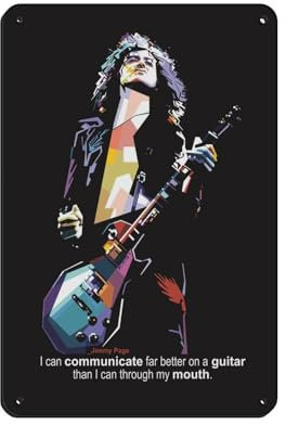 GJHTQLP Poster Jimmy Page 017 Blechschild, Vintage, Metall, Pub, Club, Café, Bar, Zuhause, Wandkunst, Dekoration, Poster, Retro, 20 x 30 cm