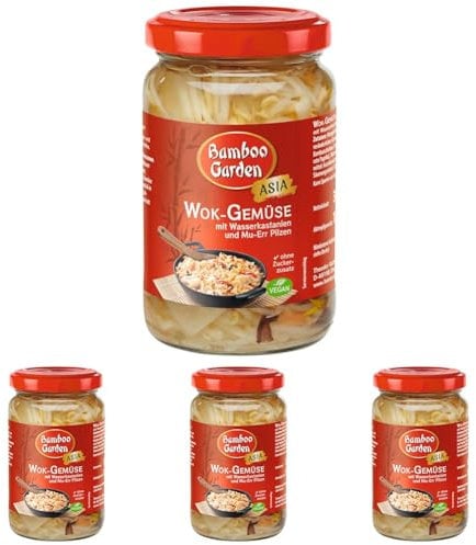 Bamboo Garden Wok-Gemüse, 330 g, Abtropfgewicht 180 g (Verpackungsdesign kann abweichen) (Packung mit 4)