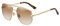 CIKJUK Sonnenbrille Herren Damen Pilotenbrille - Retro Metallrahmen Fliegerbrille Eckig Groß Piloten Brille für Männer Frauen UV400 Schutz-Gold/Braun