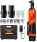Huini 12V Cordless Ratchet Wrench, 3/8 Electric Ratchet Wrench Kit 40N.m, 0-300 RPM,Impact Drive Ratchet Rattle Nut Gun with 2 x Lithium-Ion 1.5Ah Battery and Fast Charge,7 PCS Sockets,Orange/Black