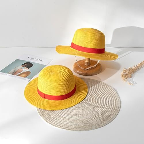 Générique Costume chapeau de paille, accessoires de costume de cosplay, accessoires de cosplay d'anime, chapeau Luffy pour enfants et adultes