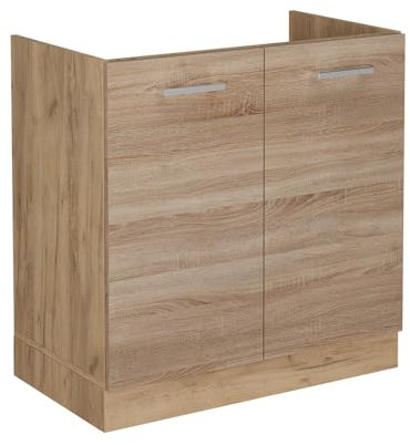 Vicco Spülenunterschrank R-Line, Küchenunterschrank für die Spüle, Sonoma, 80 cm ohne Arbeitsplatte