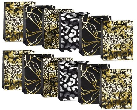 Laro Medium Geschenktüten 10-100 Stk Medium, Anzahl:96, Muster Tüten:Royal Noir