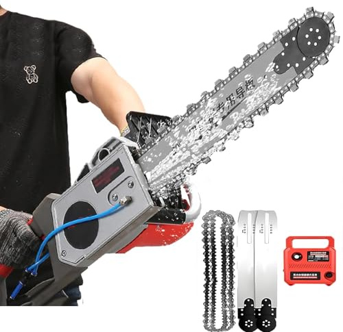 6500W Sega A Catena Elettrica Per Cemento, Motosega elettrica Per Calcestruzzo, Tagliamuri In Cemento, Tagliamuri A Catena Diamantata, profondità di taglio 35cm/48cm, Per muro mattoni rossi (48cm)