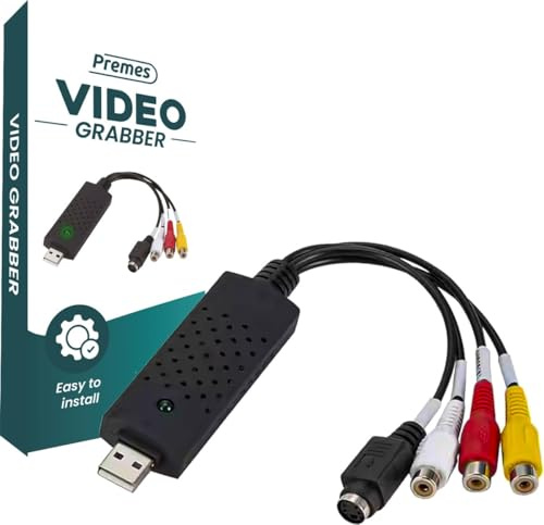 Innovaland USB-Video-Grabber – Videoaufnahmekarte für Windows 2000/XP/Vista/7/10 – Videorekorder und VHS-Player – Digitalisiert Camcorder- und DVD-Aufnahmen – VHS-zu-Digital-Konverter