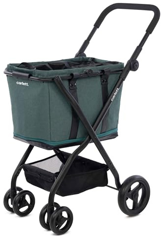 Carleet Einkaufstrolley Einkaufswagen Grocery Trolley kaufwagen Klappbar Shopping Trolley eine Große Kapazität von 56-75L, 32 kg, Für Einkaufen (Dunkelcyan)