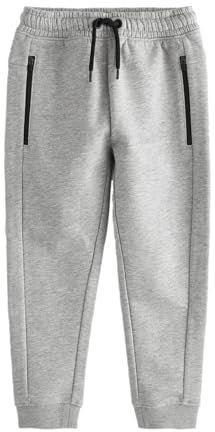 NEXT Jungen Standard Slim Fit Jogginghose mit Reißverschluss Grau Mergel 164