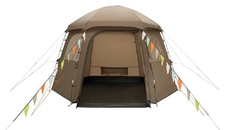 Easy Camp Sandland Yurt Kuppelzelt für 6 Personen, Camping und Glamping, 65 x 24 cm Packmaß, 10,6 kg, WeatherGuard 3000 mm wasserdicht, dunkler Sand